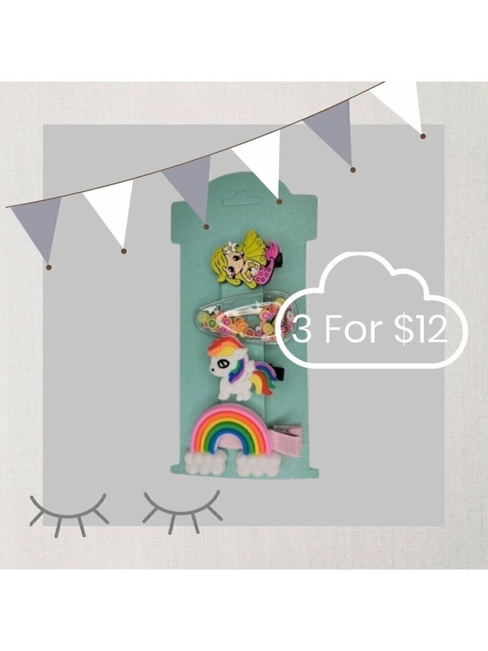 3/$12 4pc Children Hairclip set